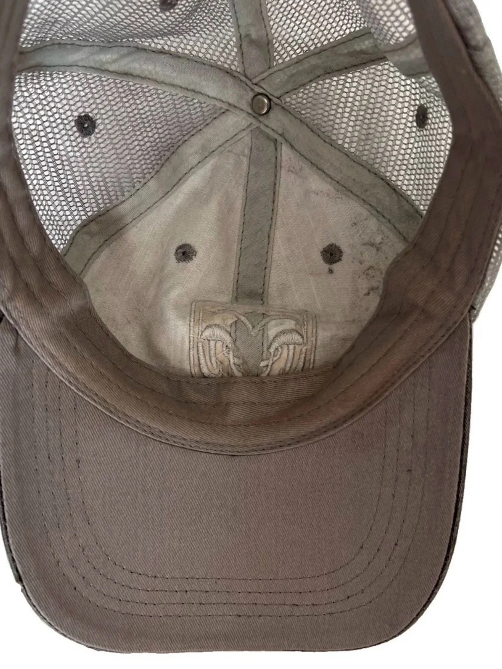 Dodge Ram Cotton Baseball Cap Hat Gray Distressed Mesh Adjustable Strap